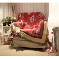 retro blanket anime bedspread on the bed winter american country blankets wear sofa cover sleeved plaid coraline knitted sofas