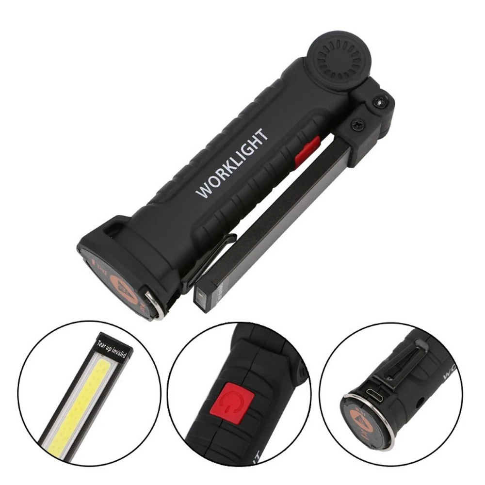 

Portable 3 Mode COB Flashlight Torch USB Rechargeable LED Work Light Magnetic COB Lanterna Hanging Hook Lamp For Outdoor Camping