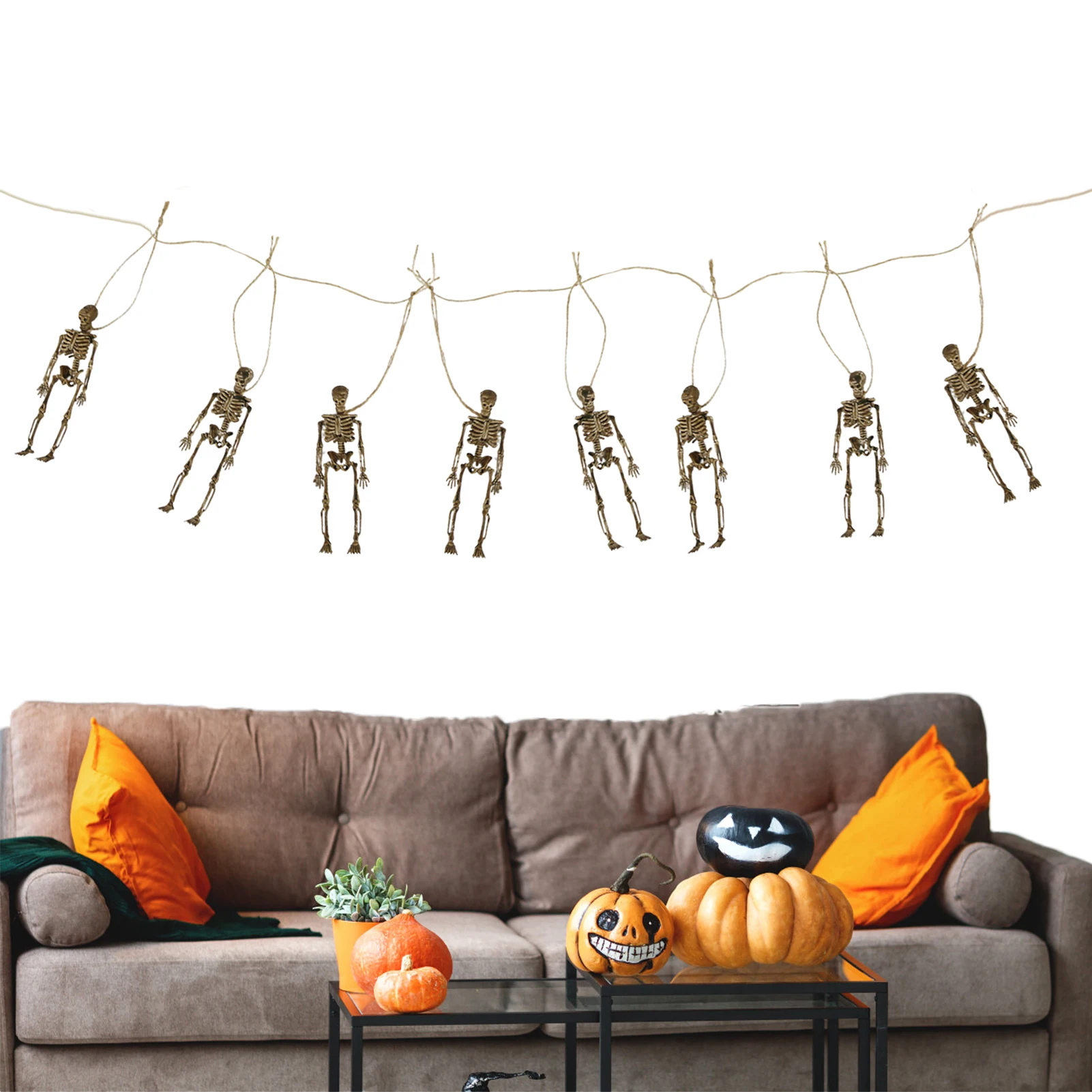 

8pcs Halloween Skeleton Decorations 8pcs Halloween Skeleton Decorations Props Trick Supplies Life Size Skeleton With Hangings