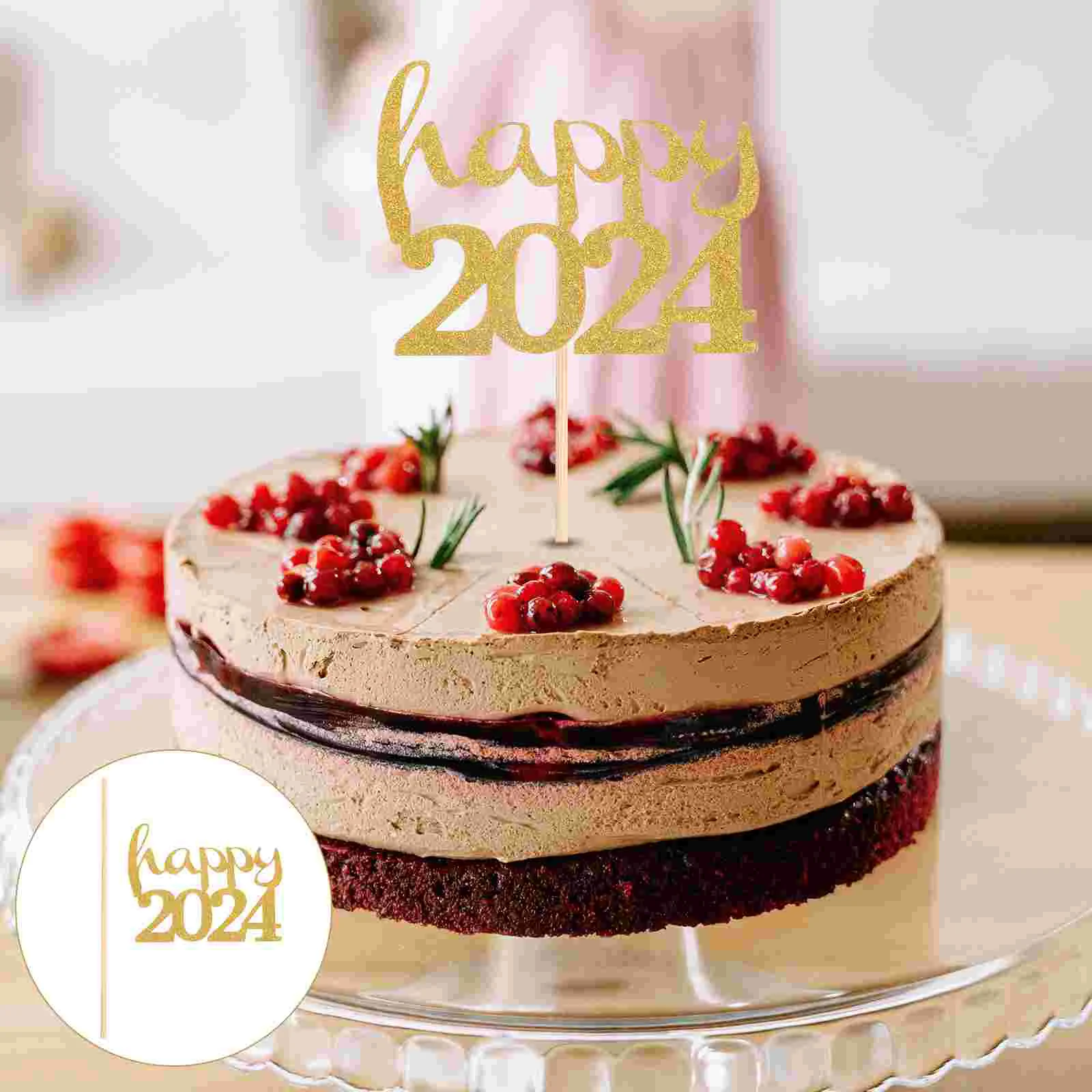 

Cake Insert Muffin Picks New Year Years Decorations Glitter Cupcake Toppers Nativity Ornament