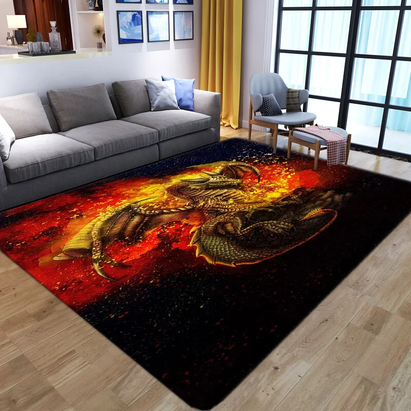 

Flame Dragon Carpets For Home Living Room Bedroom Decoration Entrance Doormat Bath Indoor Floor Mats Anti-slip Kitchen Area Rugs