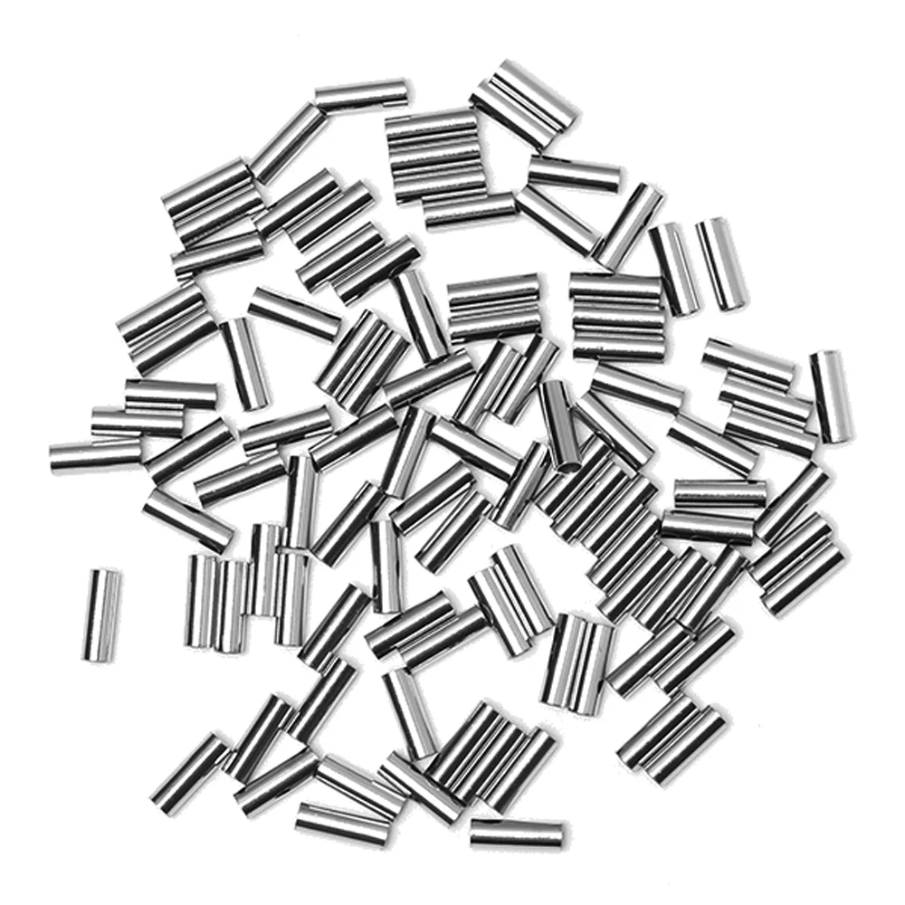 100 шт. черные/серебряные круглые медные рыболовные трубки |