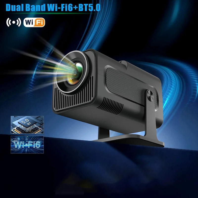 Проектор HY320 Dual Wifi6 BT5.0 1920X1080p 300ANSI 4K Allwinner H713 Android 11 Домашний уличный портативный