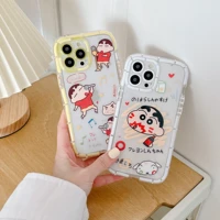 anime crayon shin chan cartoon clear soft phone cases for iphone 13 12 11 pro max xr xs max x 78plus anti drop tpu cover couple