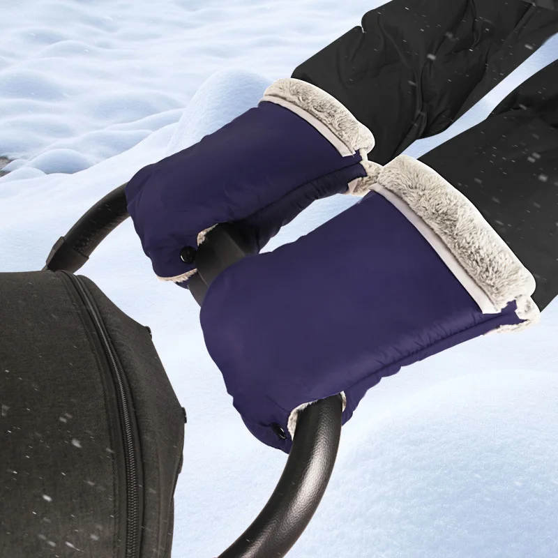 

2 pcs/set Winter Stroller Gloves Hand Muff for Baby Carriage Pushchair Warm Plush Hand Cover Mittens Stroller Accessories