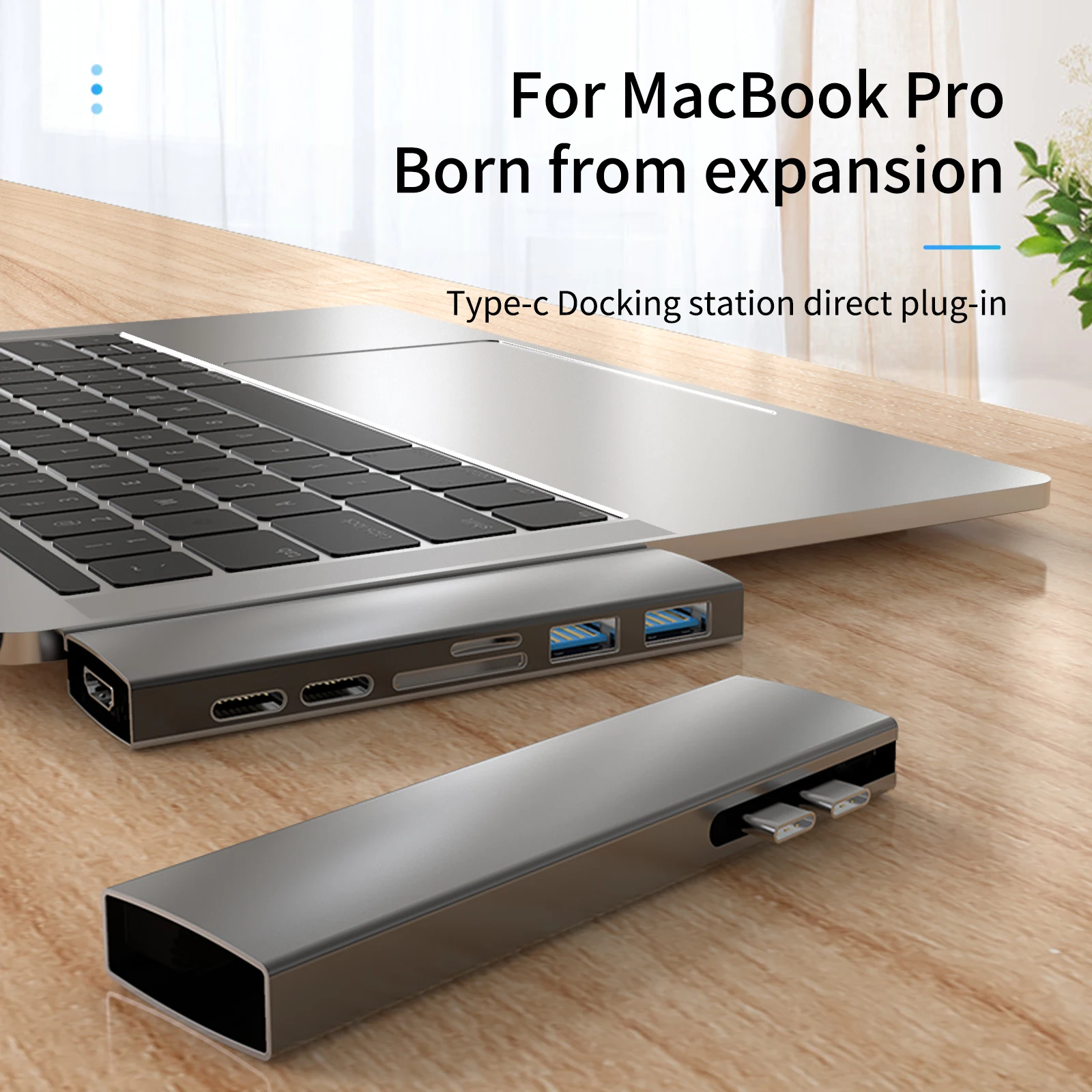 Адаптер-концентратор Basix USB Type C — HDMI для MacBook Pro/Air Thunderbolt 3 PD 3.0 SD TF Card Reader Hub Adapte