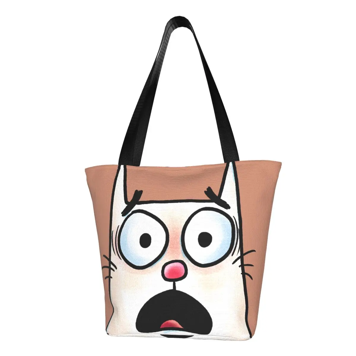 Scaredy Cat Polyester outdoor girl handbag, woman shopping bag, shoulder bag, canvas bag, gift bag