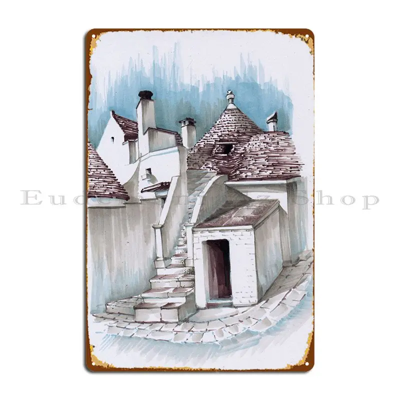 

Итальянский Trulli, эскиз, металлический знак, создайте искусственный клуб, персонализированная стена, вечерние постер