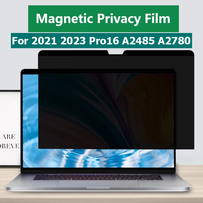 Magnetic attraction privacy Anti Scratch Laptop Screen protector for New 2021 2023 Macbook Pro 16 inch M1 M2 Chip A2485 A2780