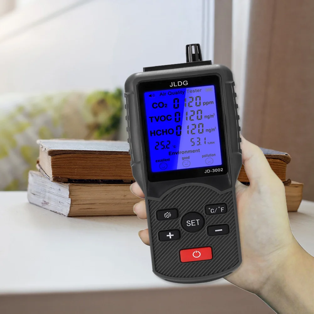 

Practical Air Quality Analyzer Tester Detector CO2 TVOC Sensor Electricity Quantity Meter Temperature Humidity Moeter