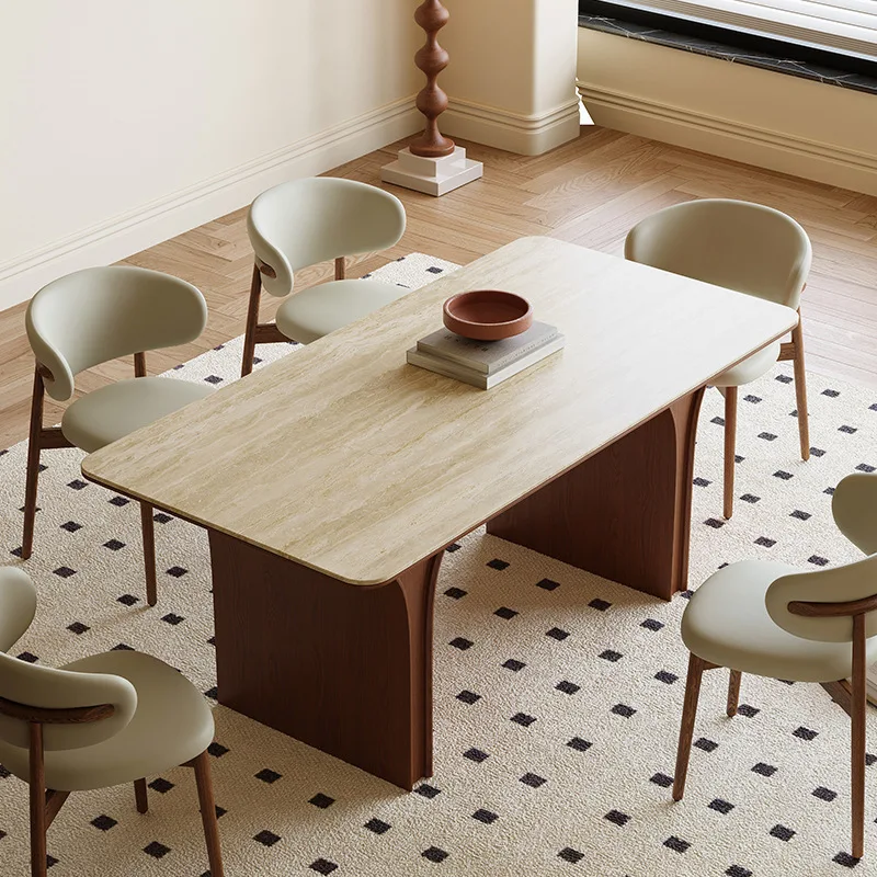 Французский винтажный обеденный стол в минималистском средневековом стиле