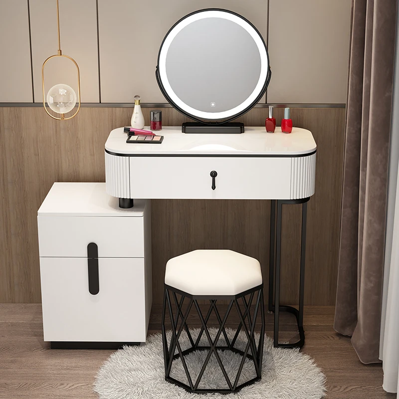 

Light Luxury Dressing Tables Bedroom Modern Simple Small Apartment Makeup Table Storage Cabinet Integrated Advanced Sense Girls