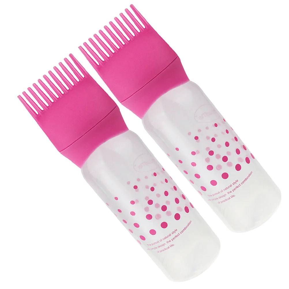 

2pcs Hair Dye Applicator Brush Hairdressing Dry Cleaning Bottle Shampoo Hair Color Oil Comb Applicator
