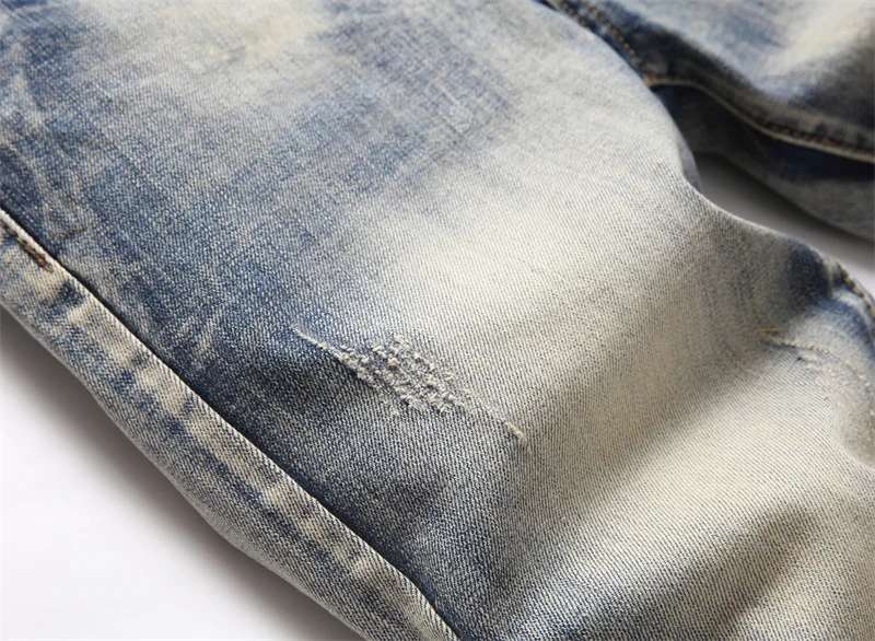 Men's Colorful Graffiti Printed Jeans Y2K Colorful Slim Fit Tapered Elastic Casual Pants Fashion Street Clothing Small Foot Pant