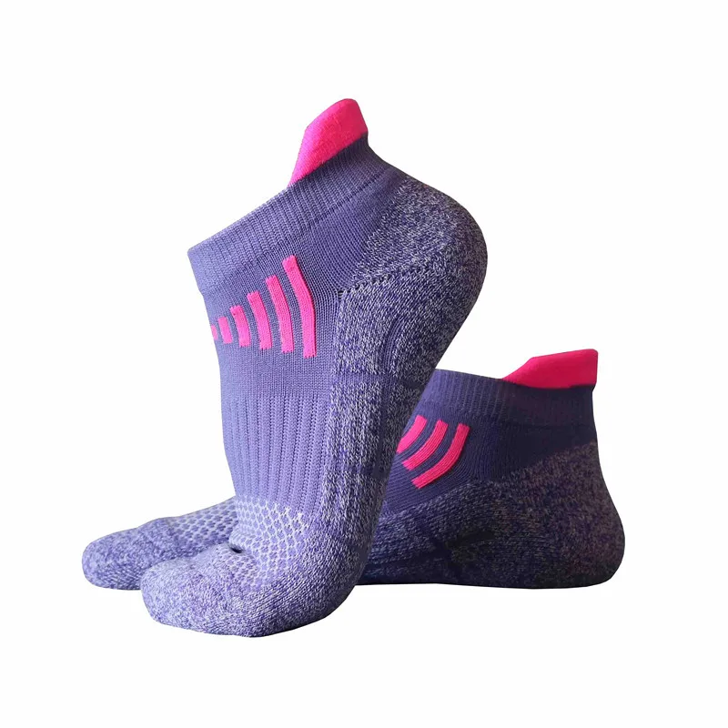 Female Sports Socks Towels Anti Friction Spell Color Mesh Breathable Bottom Sock Outdoor Women Men Meias Masculina Running Socks
