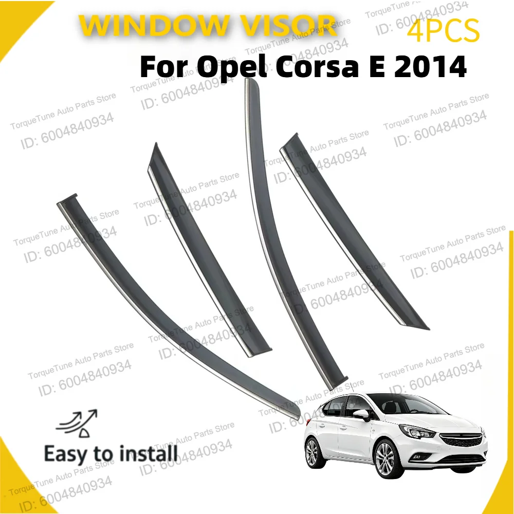 Фото Премиальные ветровики (4 шт.) для Opel Corsa E 2014 - Дефлекторы окон, защита от солнца и дождя, ветрозащитные козырьки, боковые вентиляционные накладки №1