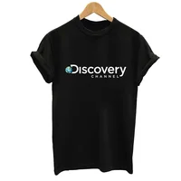 Discovery Channel/Summer/New Korean Version/Women's T-shirt/Fashion Print Girl Round Neck Short Sleeve T-shirt Top 1