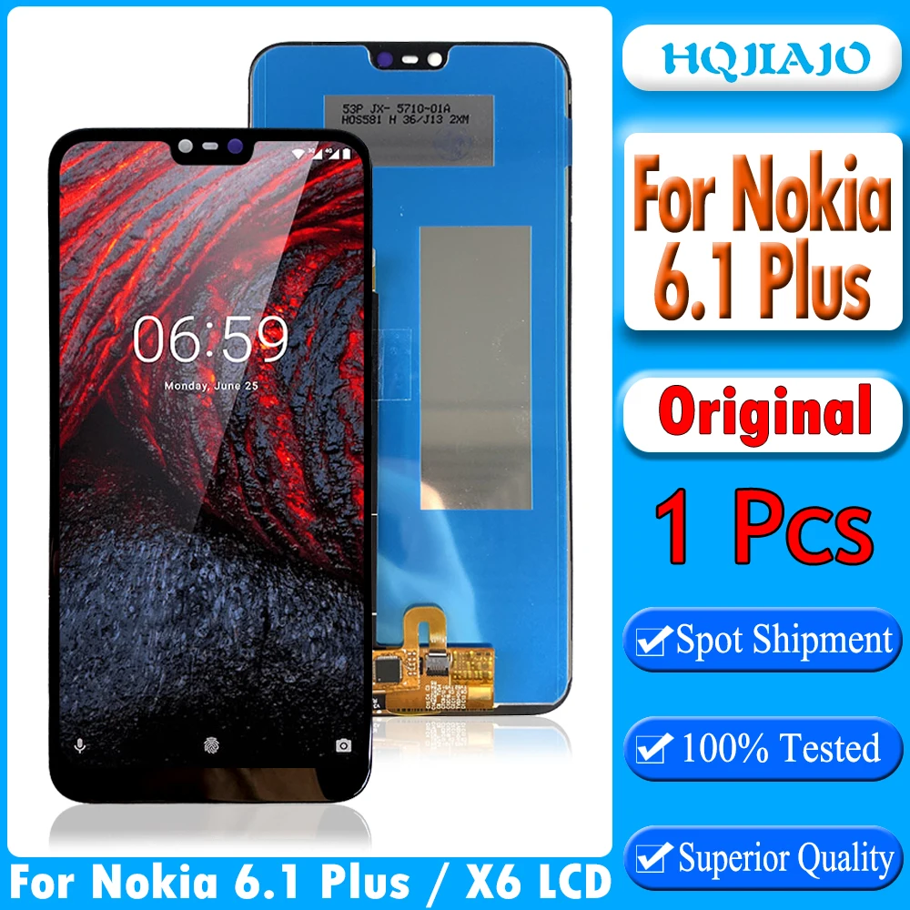ЖК-дисплей 5 8 дюйма для Nokia 6 1 Plus X6 с сенсорным экраном и дигитайзером в сборе