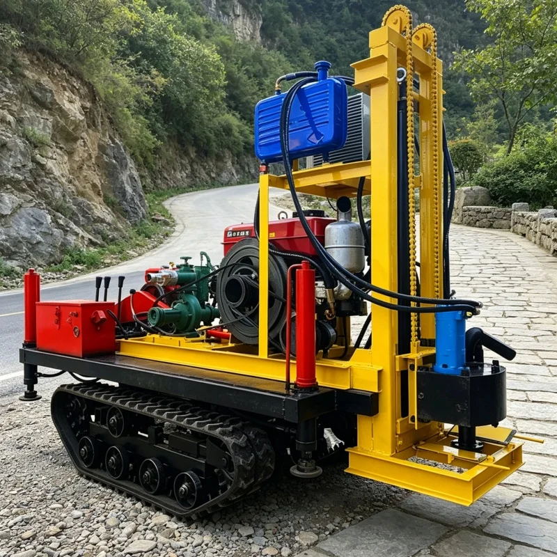 Фото Новое мини-буровое оборудование на заказ, буровая установка для водяных скважин, рекомендованная фермерами, высококачественная машина для бурения и строительства скважин №5