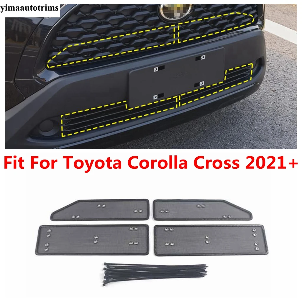 

Car Front Grille Insect Net Screening Insert Mesh Protection Cover Trim For Toyota Corolla Cross 2021 -2023 Accessories Exterior