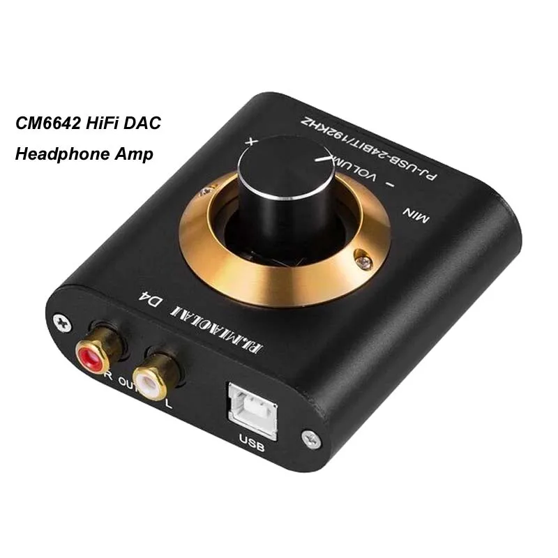 

DLHiFi Mini HIFI Audio USB 24Bit 192kHz CM6642 Decoder DAC Headphone Amplifier Sound Card USB Input RCA Output With USB Cable