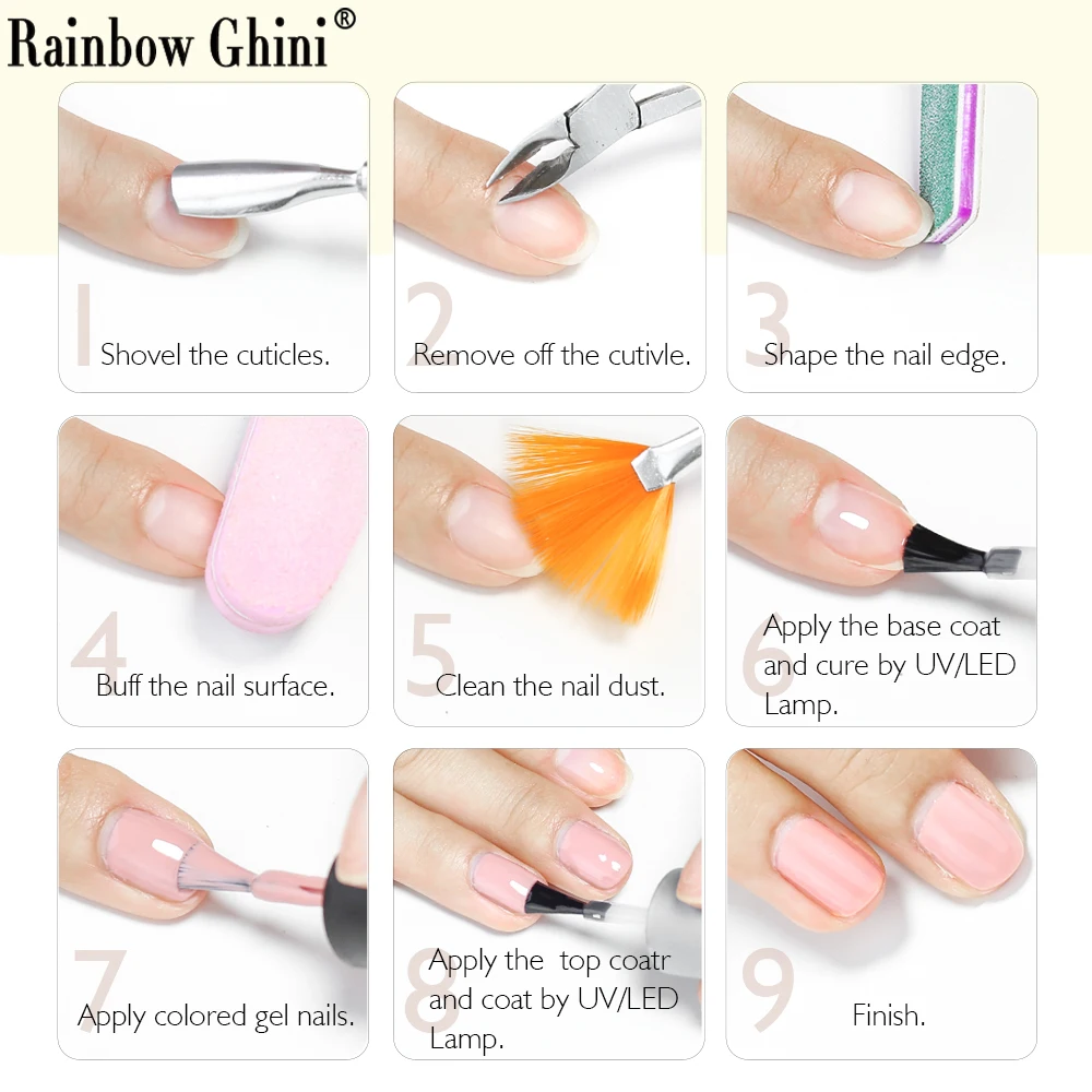 Rainbow Ghini 150 цветов серии Гель-лак для ногтей красочные блестки гель УФ