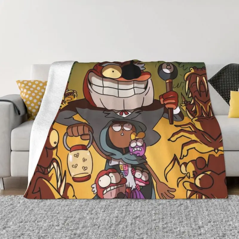 

Amphibia Wax Museum Throw Blanket Ultra-Soft Fleece Warm Flannel Comic Anime Blankets for Bed Travel Couch Bedspreads