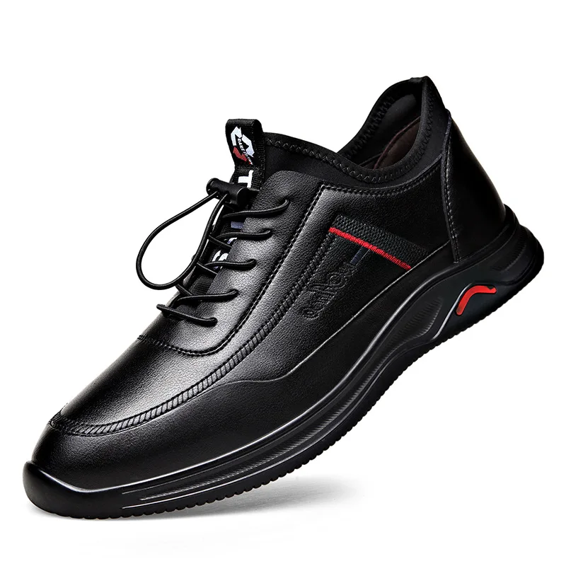 

2023 Men's Shoes Cow Leather Shoes Brand British Shoes Autumn Black Man Casual Shoes