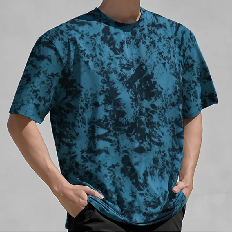 

Summer Mens Youth Loose Round Neck T-shirt Digital Printing Men Quick Drying Short Sleeve Camouflage Tshirt Plus Size Tops Xxxl