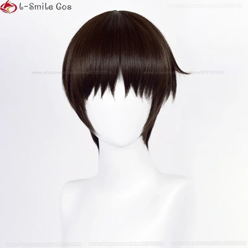 Высокое качество 30 см Ikari Shinji Косплей Парик EVA Коаплей Темно-коричневый Аниме Porp