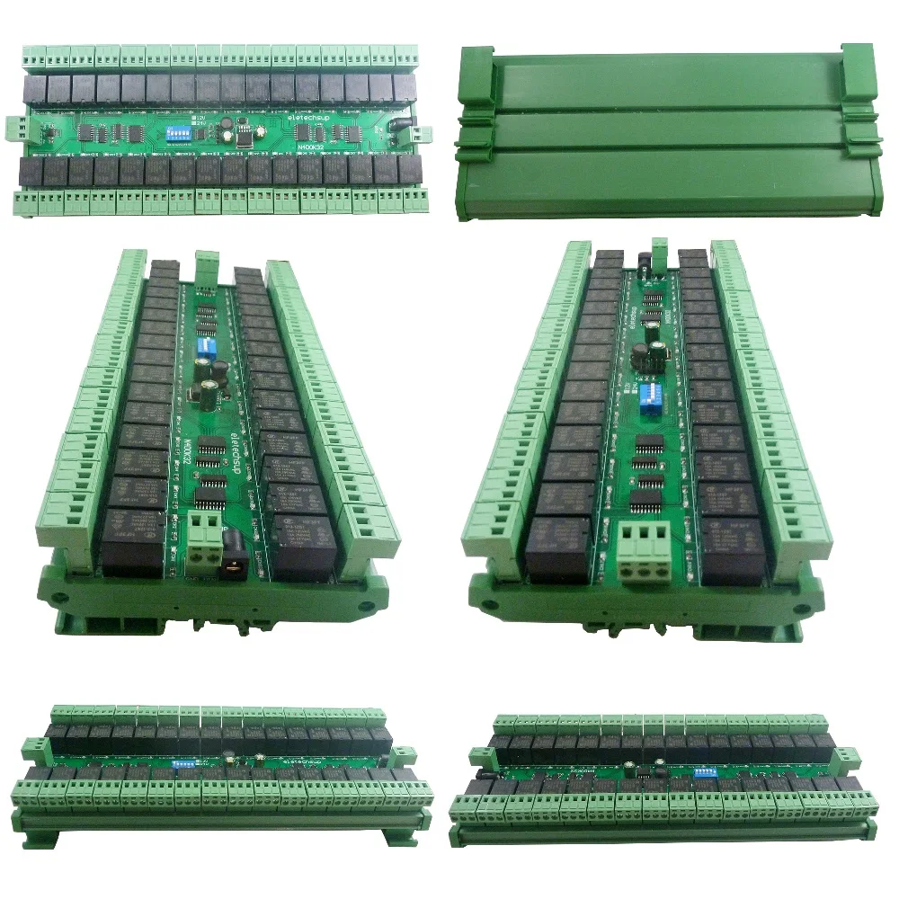 2xDC 12 В 24 32 канала 03 06 16 Modbus RTU RS485 SPDT Модуль релейного переключателя UART