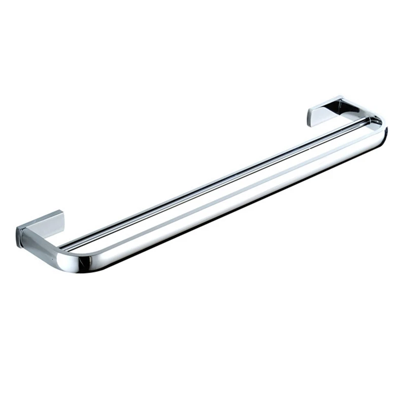 

Towel Rail Bar Double Layer Brass Bathroom Stylish Towel Rack Holder Hanger Wall Mounted, Polished Chrome