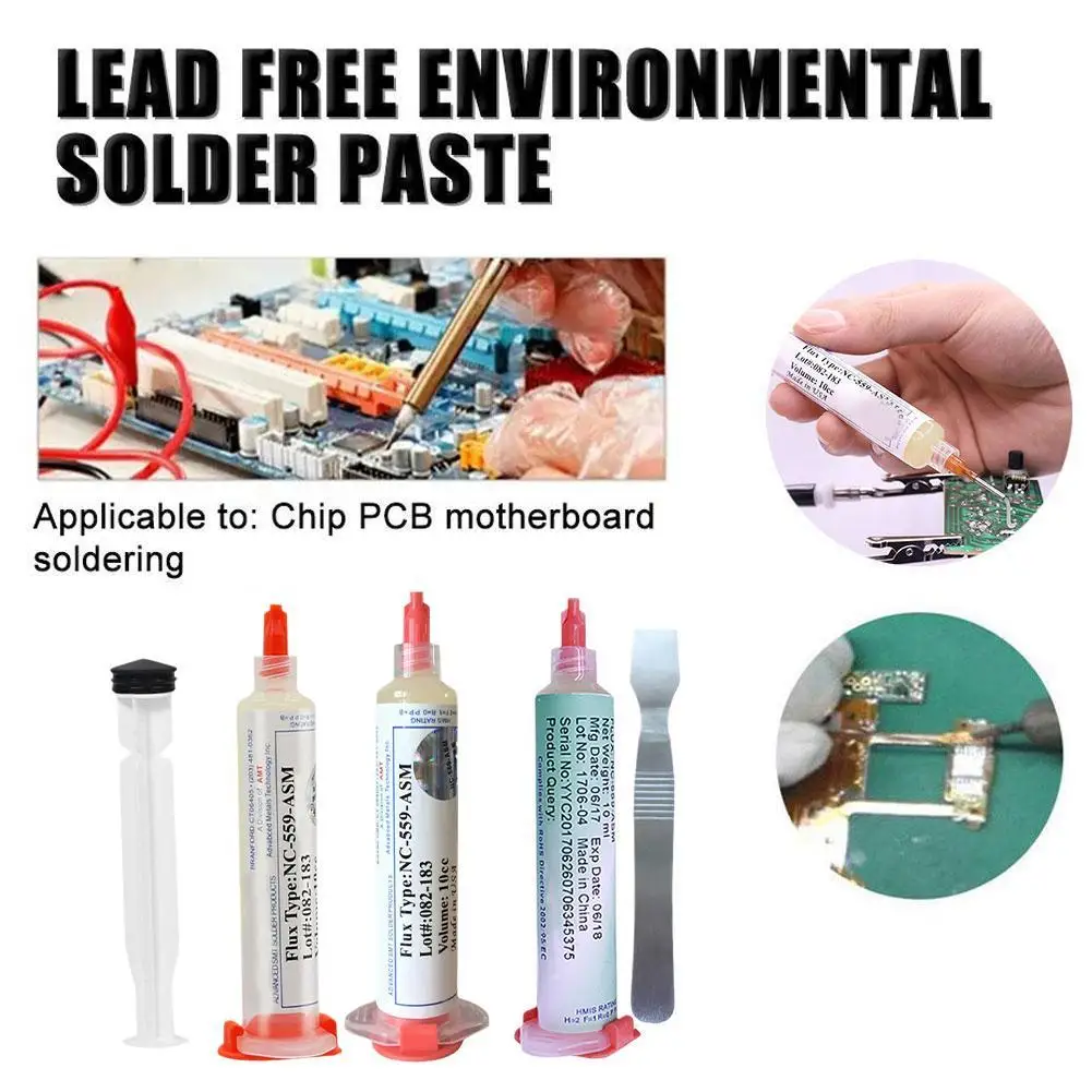 

10cc Original Flux NC-559-ASM BGA PCB No-Clean Solder Paste Welding Advanced Oil Flux Grease Soldering Repair Tool