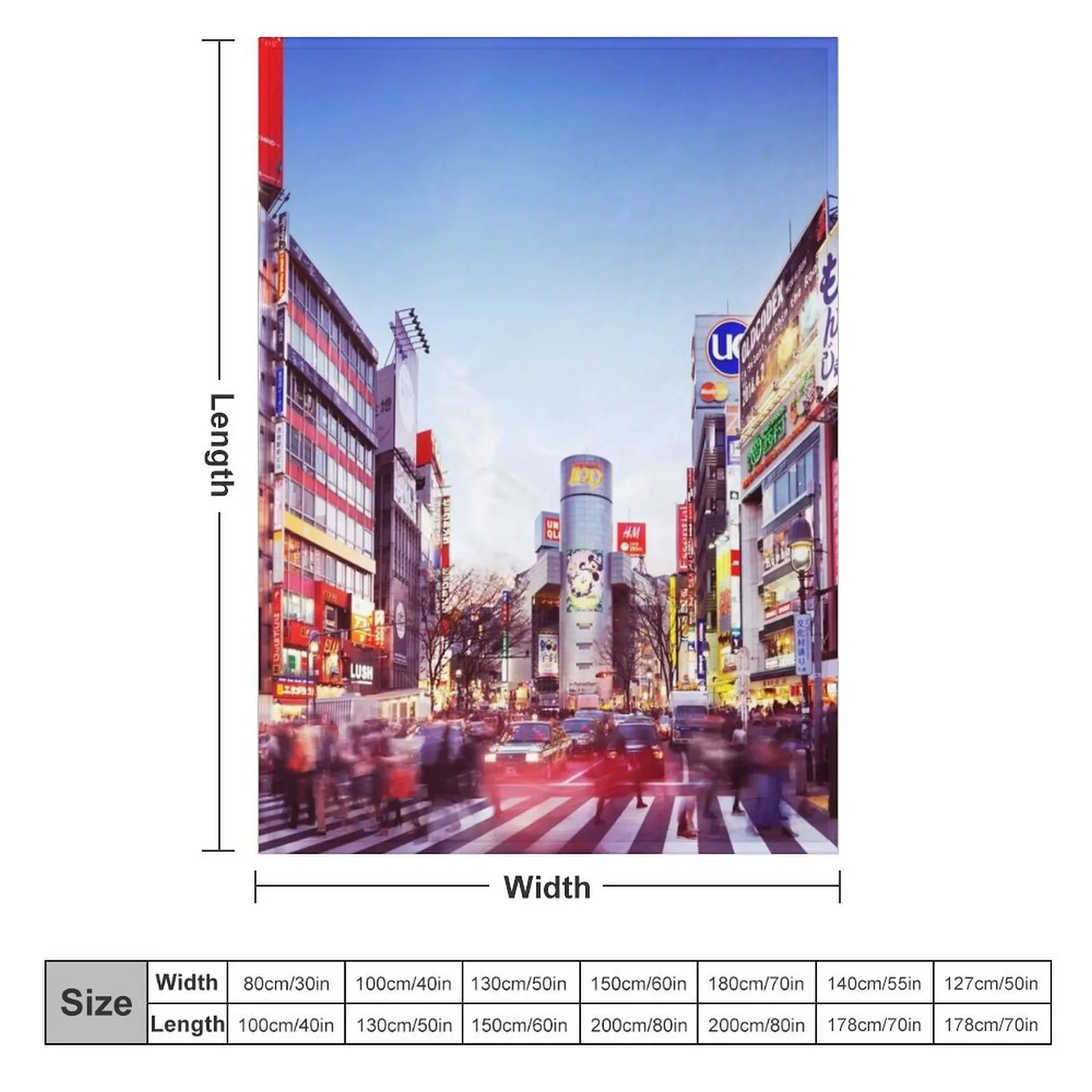 Пушистое одеяло Shibuya из серии часы пик в Токио