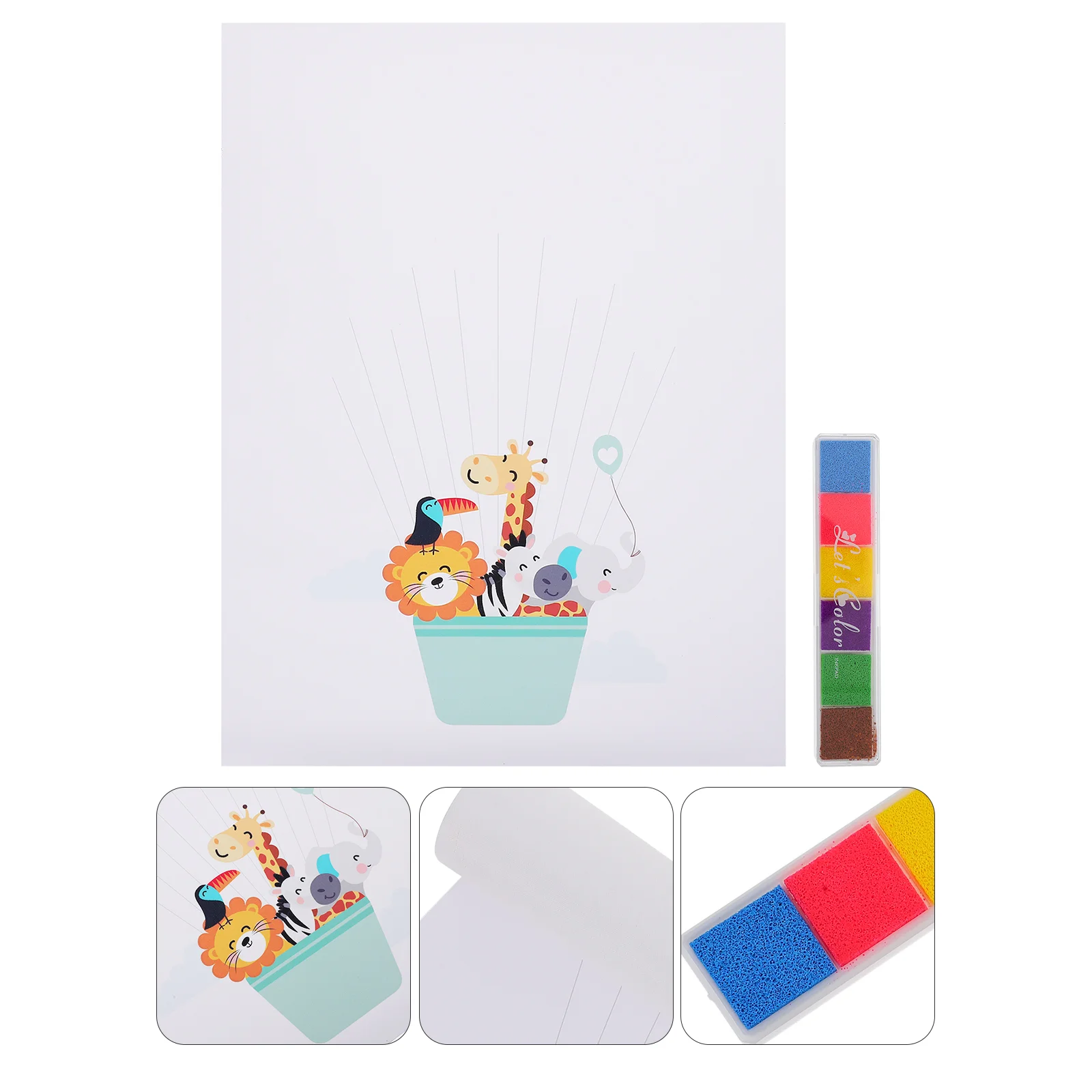 

Finger Canvas Kids Toy Fingerprint Canvas with Inkpad