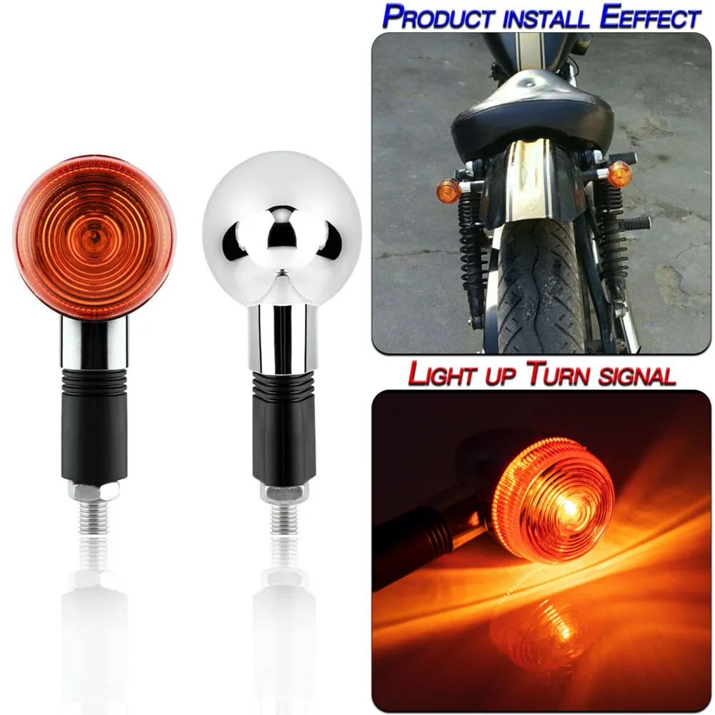 

2x Silver Bullet Motorcycle Turn Signal Indicator Lamp Light Moto Blinker Light For Suzuki Bandit 250 400 74A/75A/77A Yamaha XV