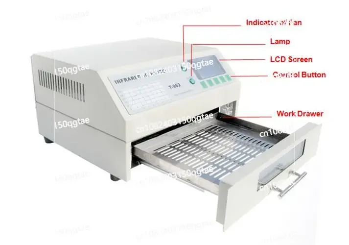 220 В T-962 800 Вт 180 X 235 мм Настольная рефлюксная печь BGA SMD SMT Rework Инфракрасный