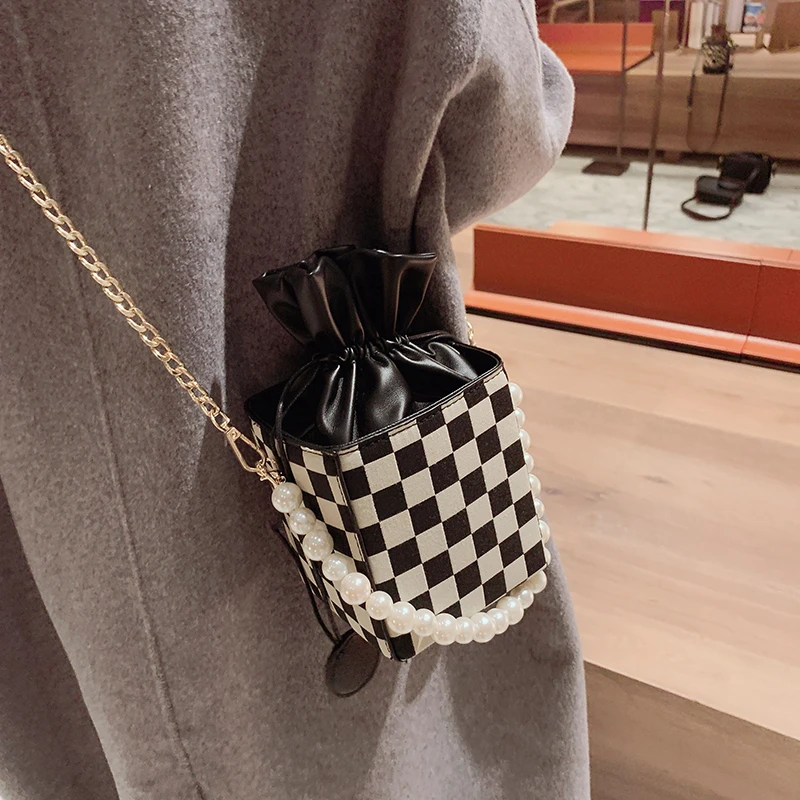 Женская сумка на плечо с цепочкой маленькая хлопчатобумажная Холщовая Сумка