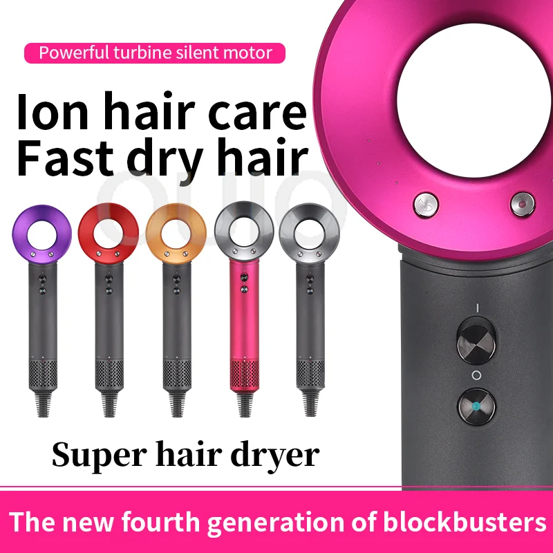 

Leafless Hair Dryer New Professional With Flyaway Attachment Negative Ionic Premium Hair Dryers Multifunction Salon Style Tool