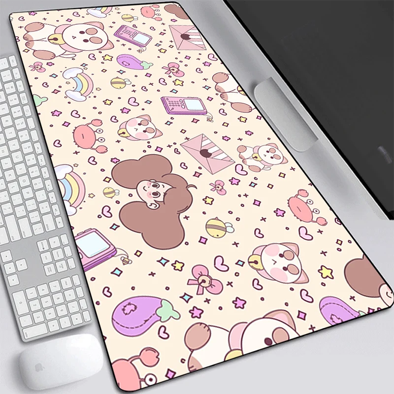 

Mouse Pad Gaming Bee And Puppycat Desk Pc Cabinet Mat Gamer Computer Desks Games Large Keyboard Mousepad Xxl Cute Extended Mause