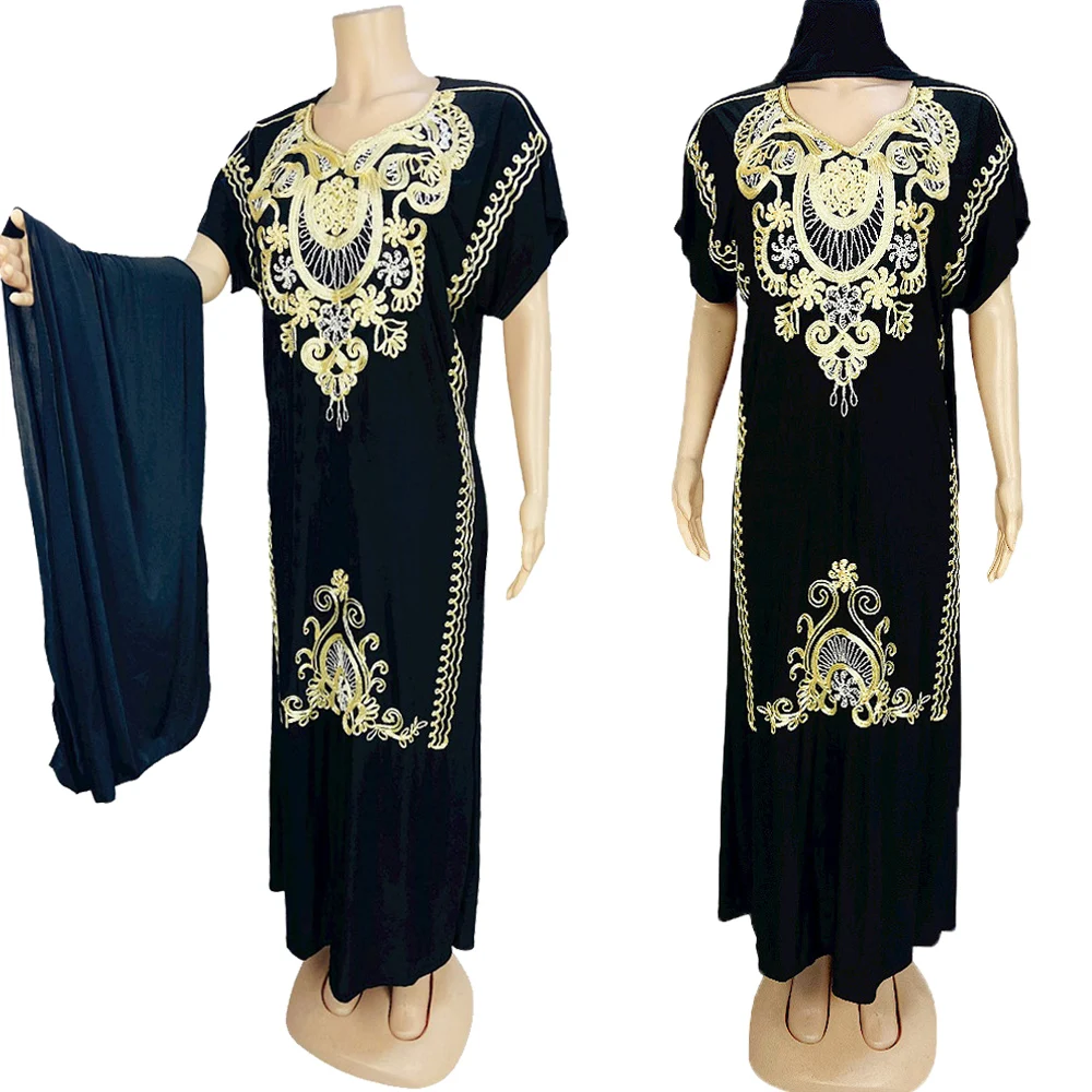 

Women Abaya Dubai Embroidered Muslim Scarf Hijab Dress Caftan Marocain Arab Islamic Clothing Kimono Robe Femme Musulmane Kaftan