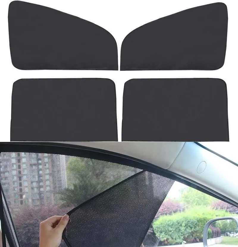 

2Pcs Car Sunshade Universal Magnetic Mesh Curtain Breathable And Anti-direct Sun Car Window Curtain Cover