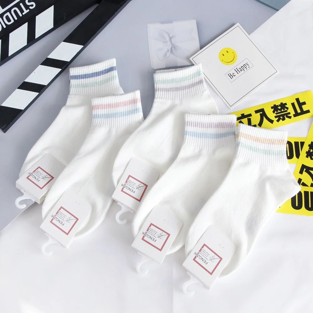 

10 Pairs Japanese Style Kawaii Cartoon Printed Socks Girl Ankle Socks Cute Socks Low Cut Short Socks Spring Summer Cotton Socks
