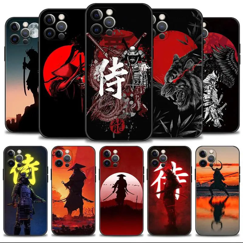 

Phone Case For Apple iPhone 14 13 12 11 Pro Max 13 12 Mini XS Max XR X 7 8 6 6S Plus Cover Japan Samurai Ghost Ninja Art