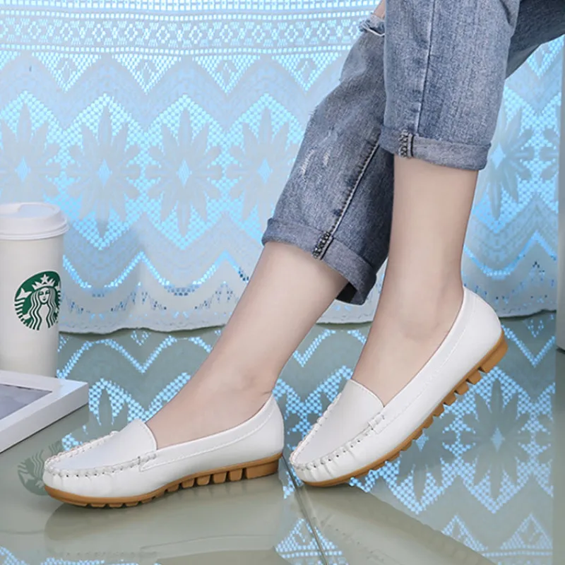 

Spring and Autumn Beans Shoes Women's Flat Fashion Shoes Driving Pregnant Women's Shoes Non Slip Nurse's Shoes