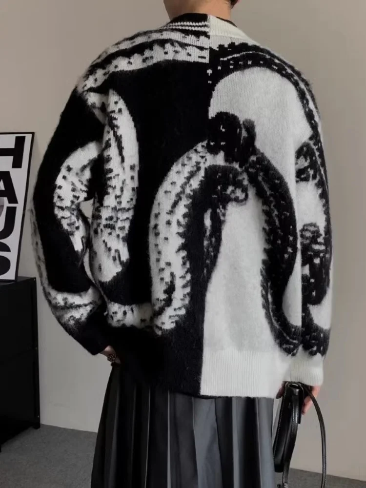 Кардиган с v-образным вырезом и принтом тай-дай верхняя одежда мужской