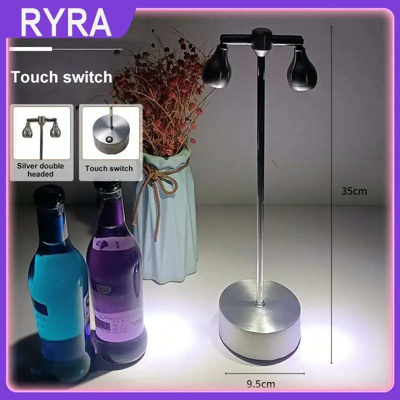 

2-levels Brightness Nightstand Bedside Light Metal Desk Lamp Bedroom/study/restaurant Cordless Household Night Lamp Rechargeable