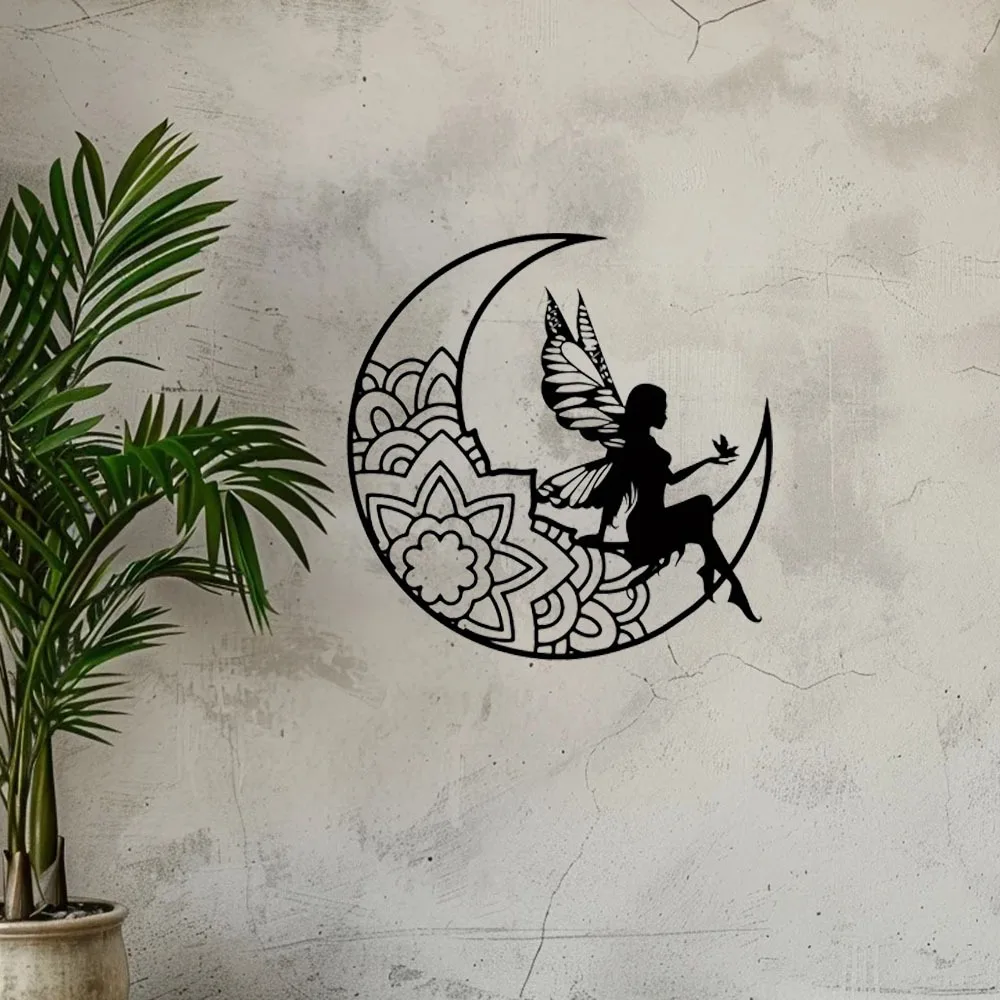 1 Шт. Волшебная Металлическая Настенная Художественная 3D Полый Силуэт Луна