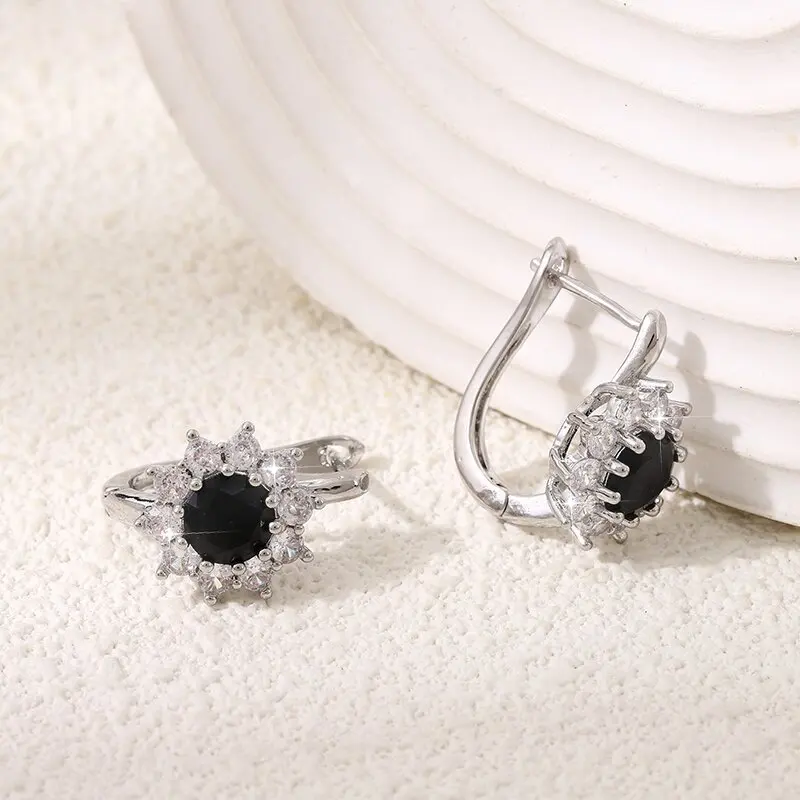 Покрытие из стерлингового серебра 925 модные инкрустированные сапфиром