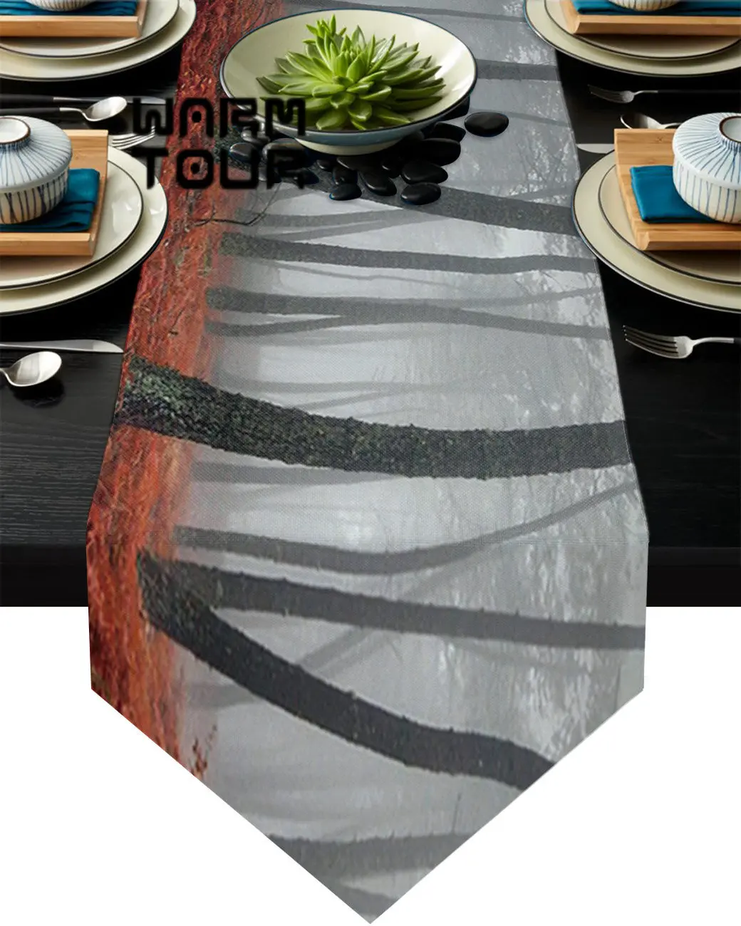 

Красные листья, лес, Настольная дорожка, кухонный обеденный стол, Декор, свадебный стол, Декоративная скатерть и столовые приборы